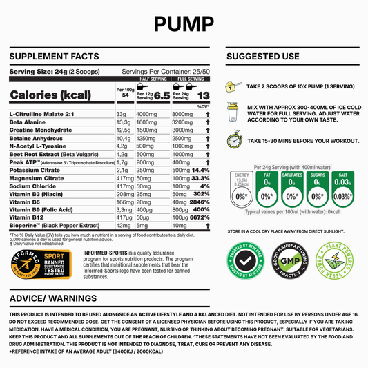 10X Athletic PUMP 600g