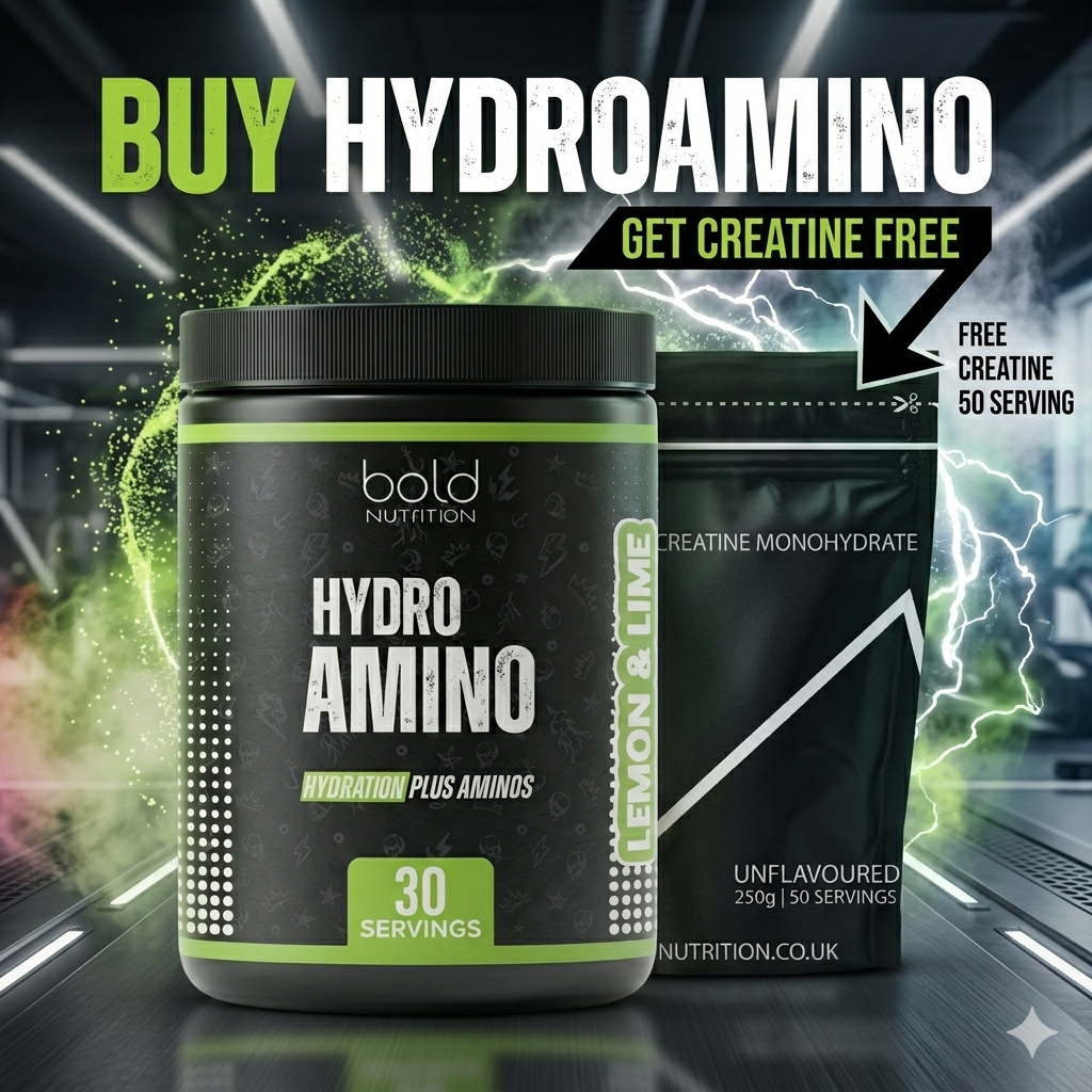 BOLD HydroAmino 30 Servings BCAA Glutamine & Electrolytes + FREE Creatine 50 Serving