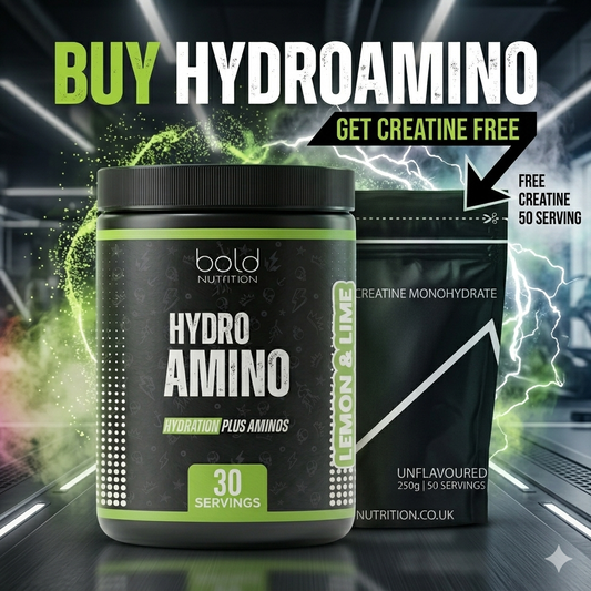 BOLD HydroAmino 30 Servings BCAA Glutamine & Electrolytes + FREE Creatine 50 Serving